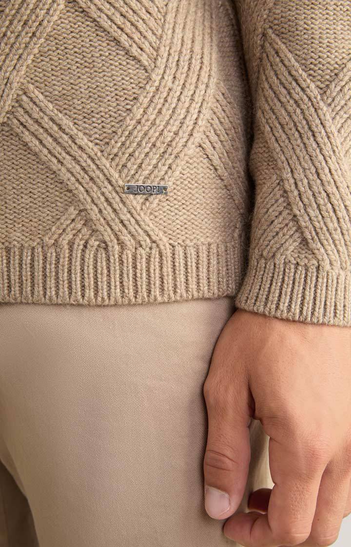 Joop Cashmere-Mix-Pullover Diamondo In Hellbraun