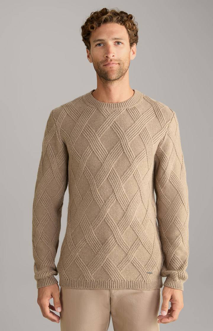 Joop Cashmere-Mix-Pullover Diamondo in Hellbraun