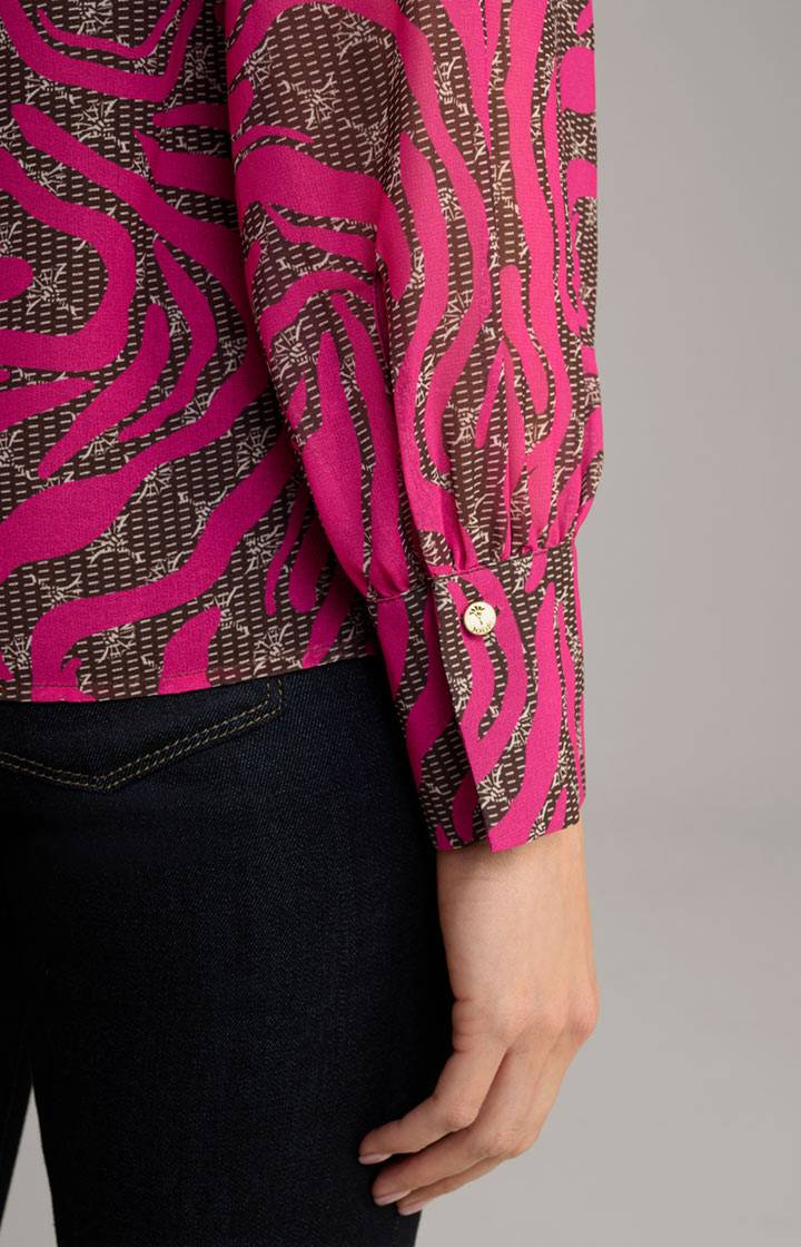 Joop Chiffon-Bluse In Pink/Dunkelbraun