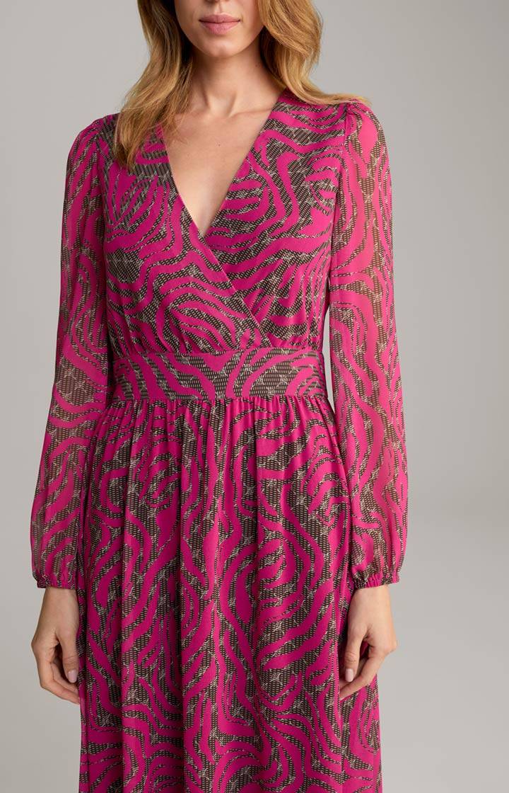 Joop Chiffon-Kleid In Pink/Dunkelbraun