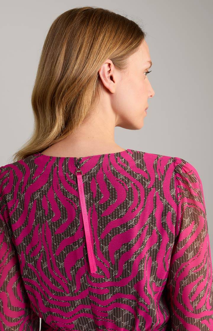 Joop Chiffon-Kleid In Pink/Dunkelbraun