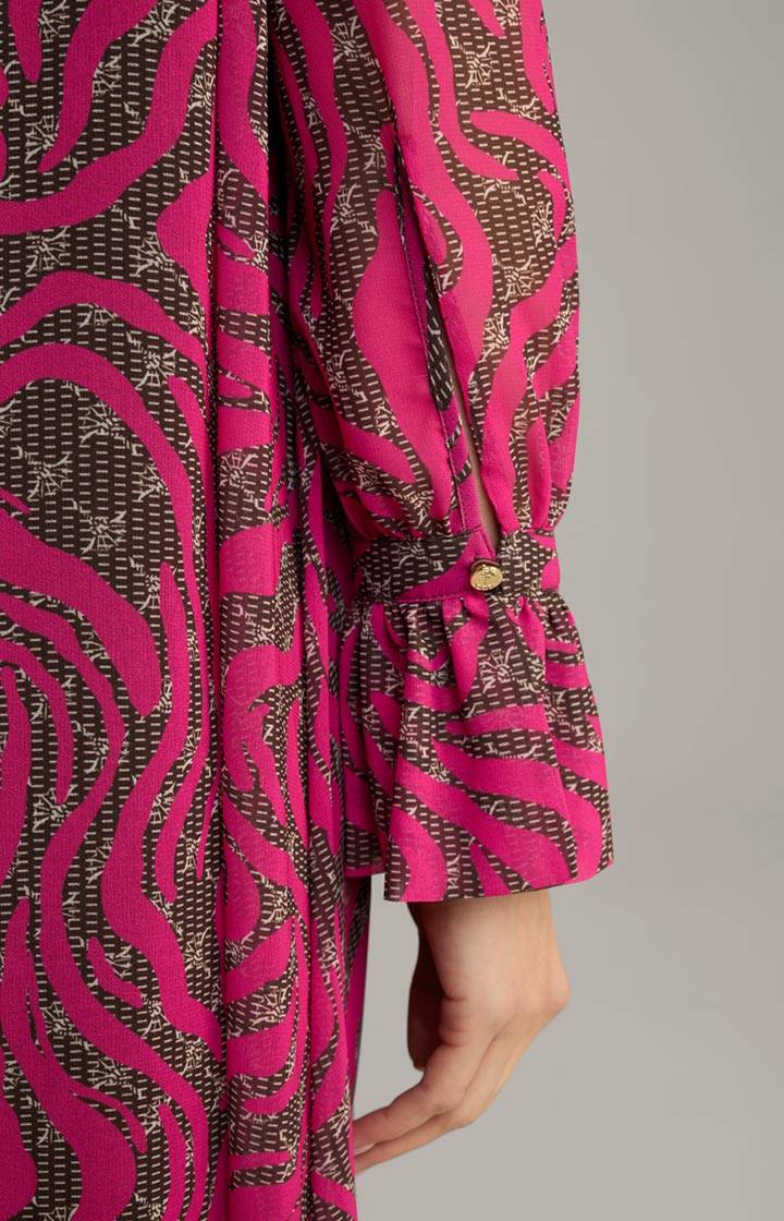 Joop Chiffon-Kleid In Pink/Dunkelbraun