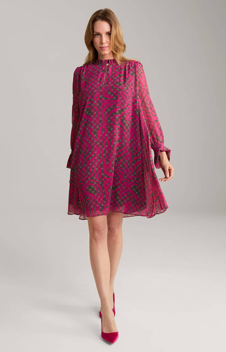 Joop Chiffon-Kleid in Pink/Dunkelbraun