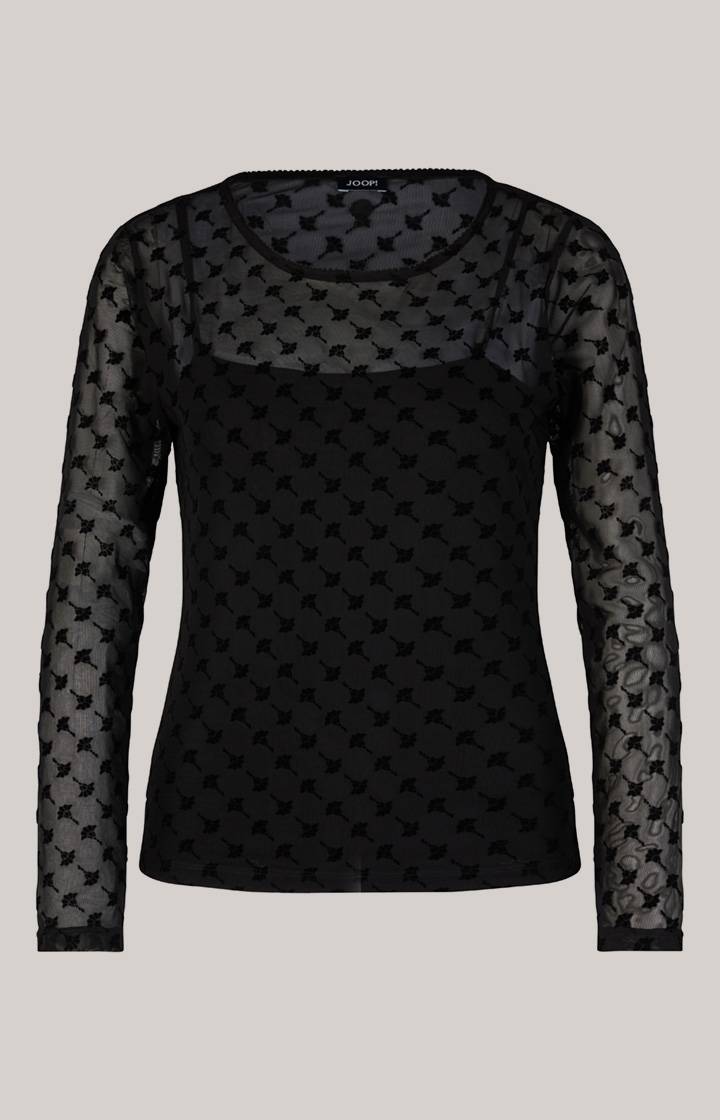 Joop Chiffon-Langarmshirt in Schwarz