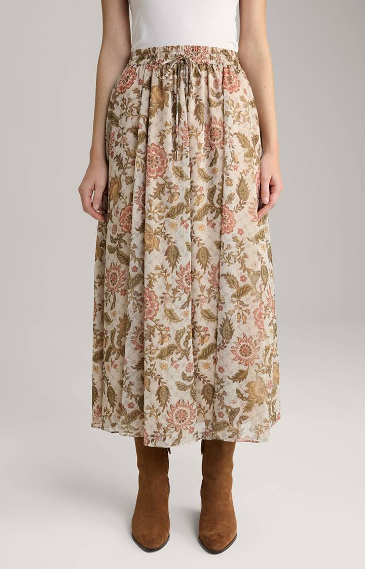 Joop Chiffon-Rock in Beige gemustert