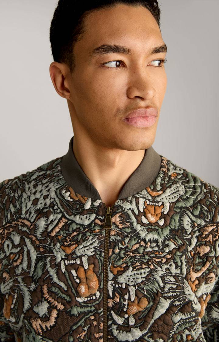 Joop Collegejacke Danger In Grün/Braun Gemustert