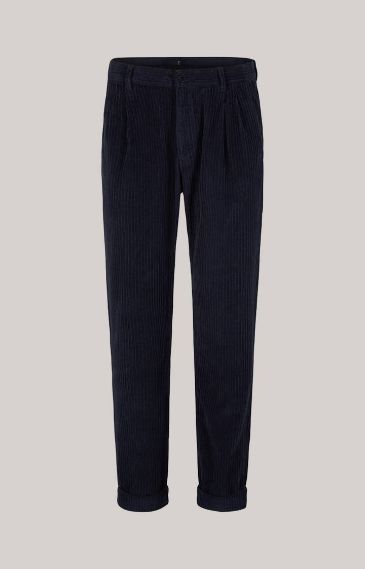 Joop Cord-Bundfaltenhose Layne in Dunkelblau