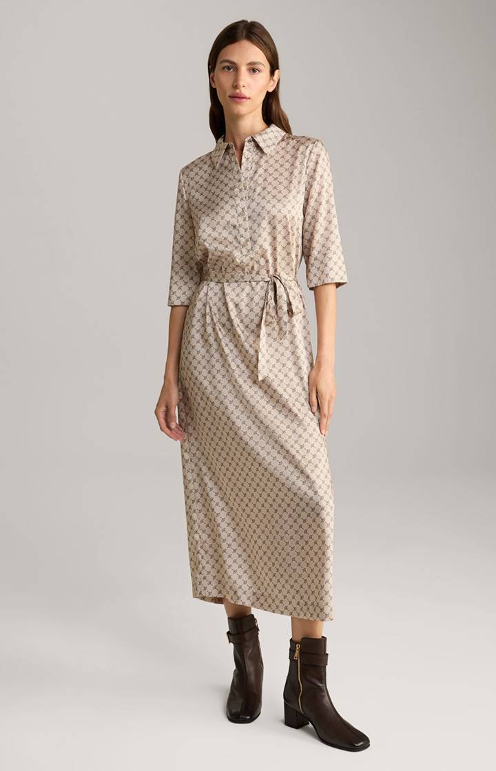Joop Cornflower-Hemdblusenkleid in Beige gemustert