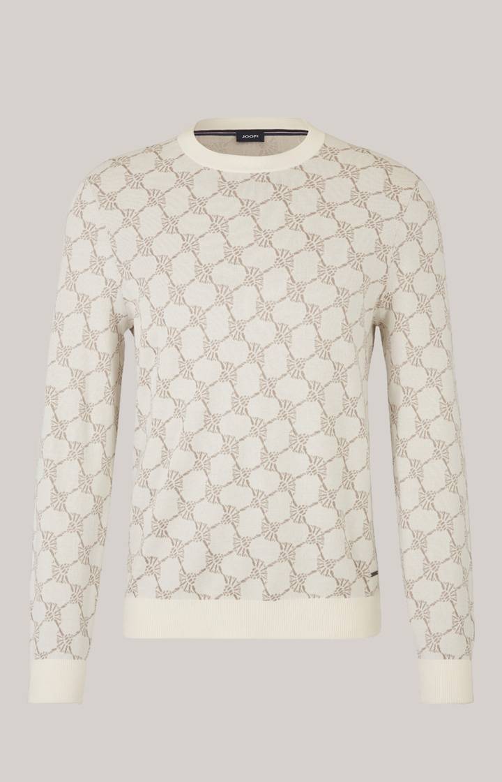 Joop Cornflower-Pullover Ravon In Weiß Gemustert