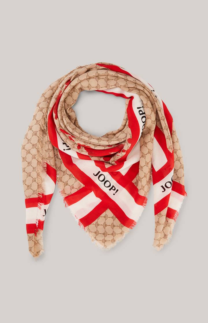 Joop Cornflower-Schal In Beige/Rot
