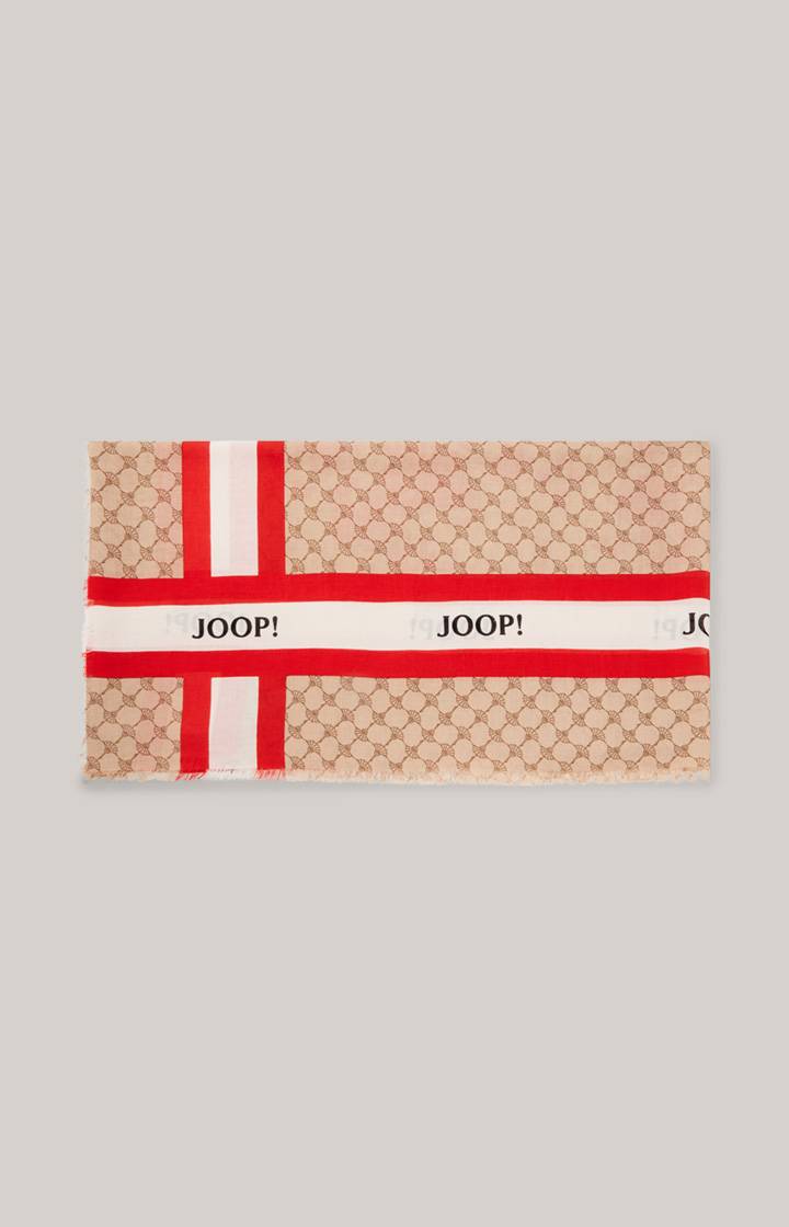Joop Cornflower-Schal In Beige/Rot