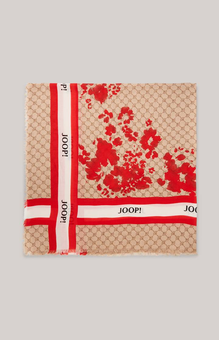 Joop Cornflower-Schal in Beige/Rot