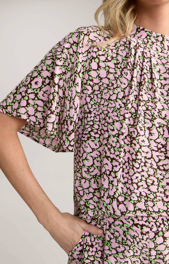 Joop Crêpe-Bluse In Rot/Rosa/Grün