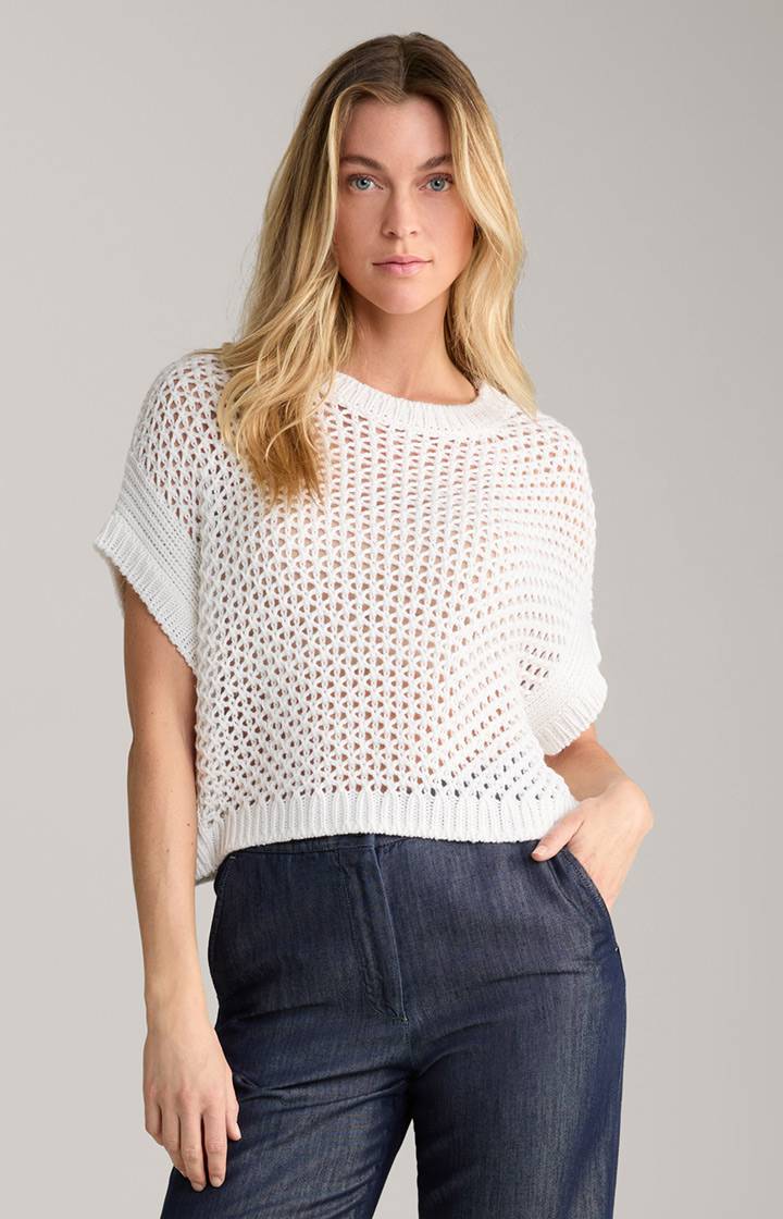 Joop Crochet-Pullover in Weiß