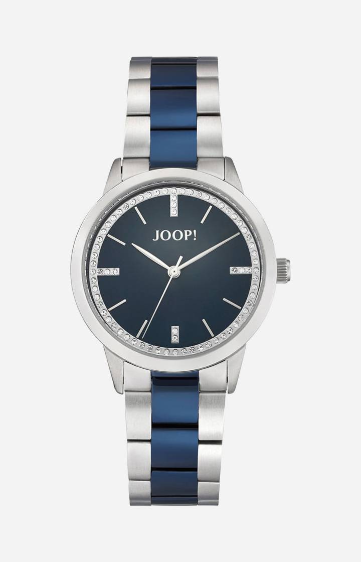 Joop Damenuhr in Silber/Blau