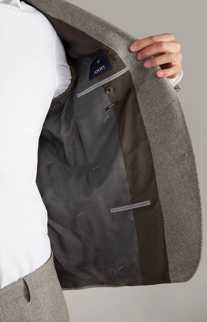 Joop Flanell-Anzug Haspar-Bloom In Beige Gemustert