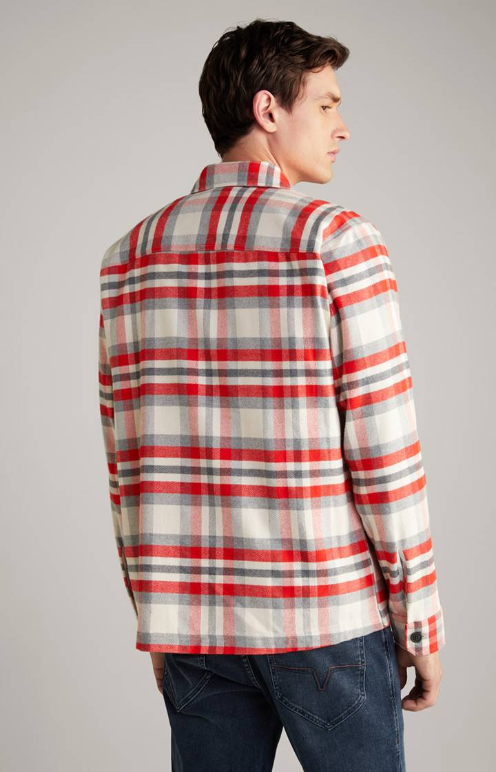Joop Flanell-Hemd Harvi In Rot/Beige Kariert