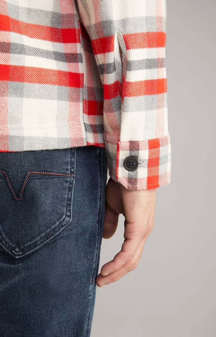Joop Flanell-Hemd Harvi In Rot/Beige Kariert