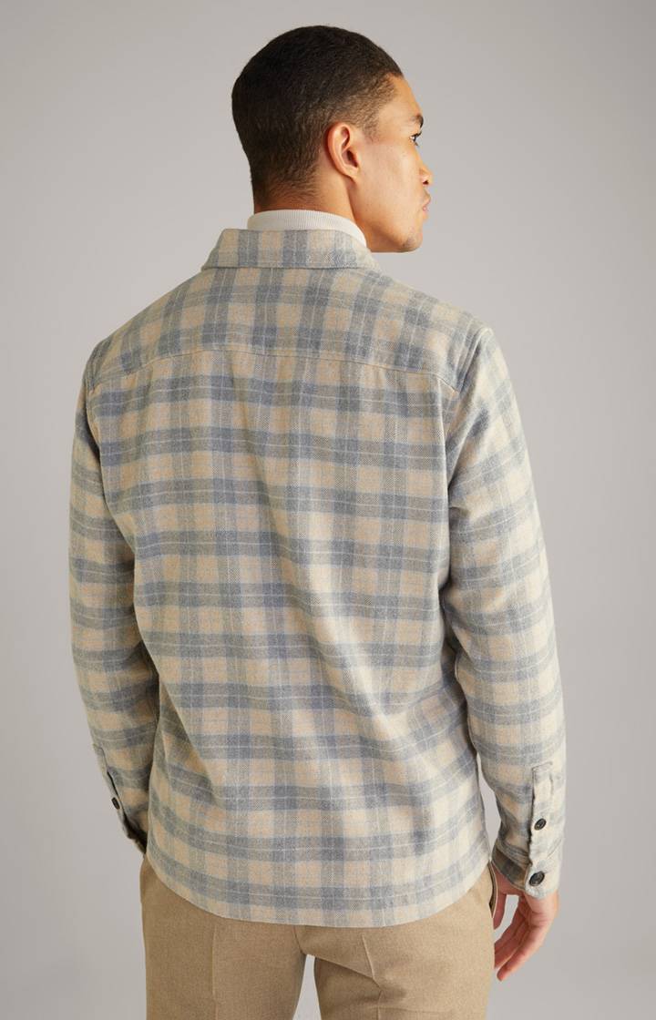 Joop Flanell-Hemd Kalan In Grau/Beige Gemustert