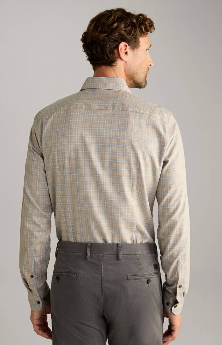 Joop Flanell-Hemd Pai In Hellbraun/Blau Kariert