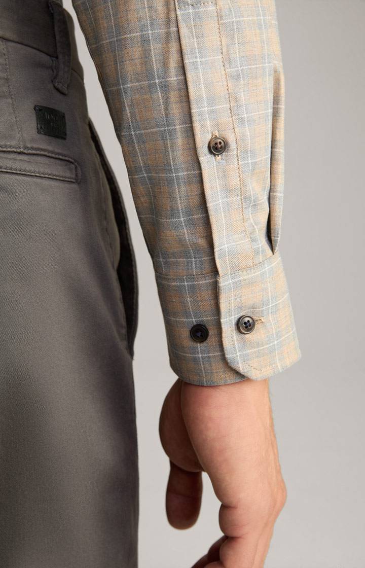 Joop Flanell-Hemd Pai In Hellbraun/Blau Kariert