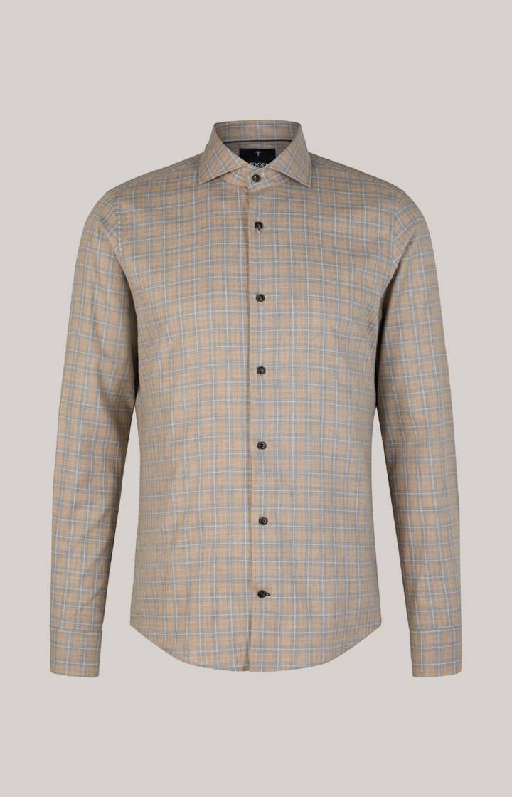 Joop Flanell-Hemd Pai In Hellbraun/Blau Kariert