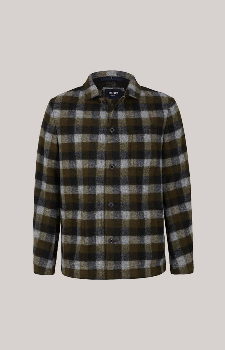 Joop Flanell-Overshirt Haiko In Grün/Grau Kariert