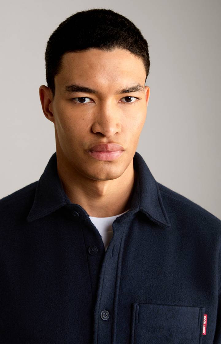 Joop Fleece-Hemdjacke Hako In Navy Meliert