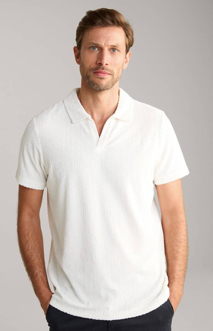 Joop Frottee-Polohemd Piero in Creme strukturiert
