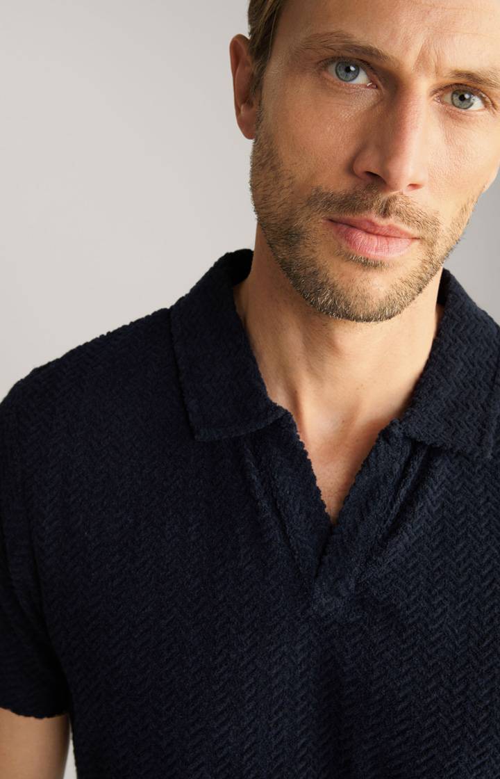 Joop Frottee-Polohemd Piero In Navy Strukturiert