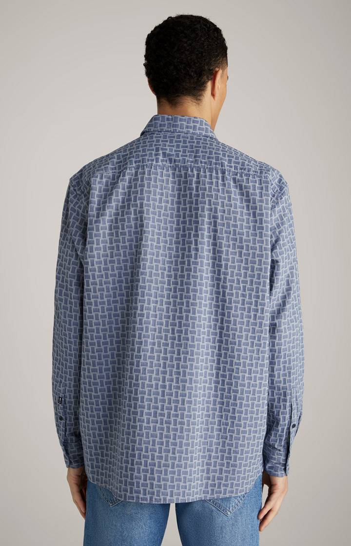 Joop Hemd Hale In Blau Gemustert