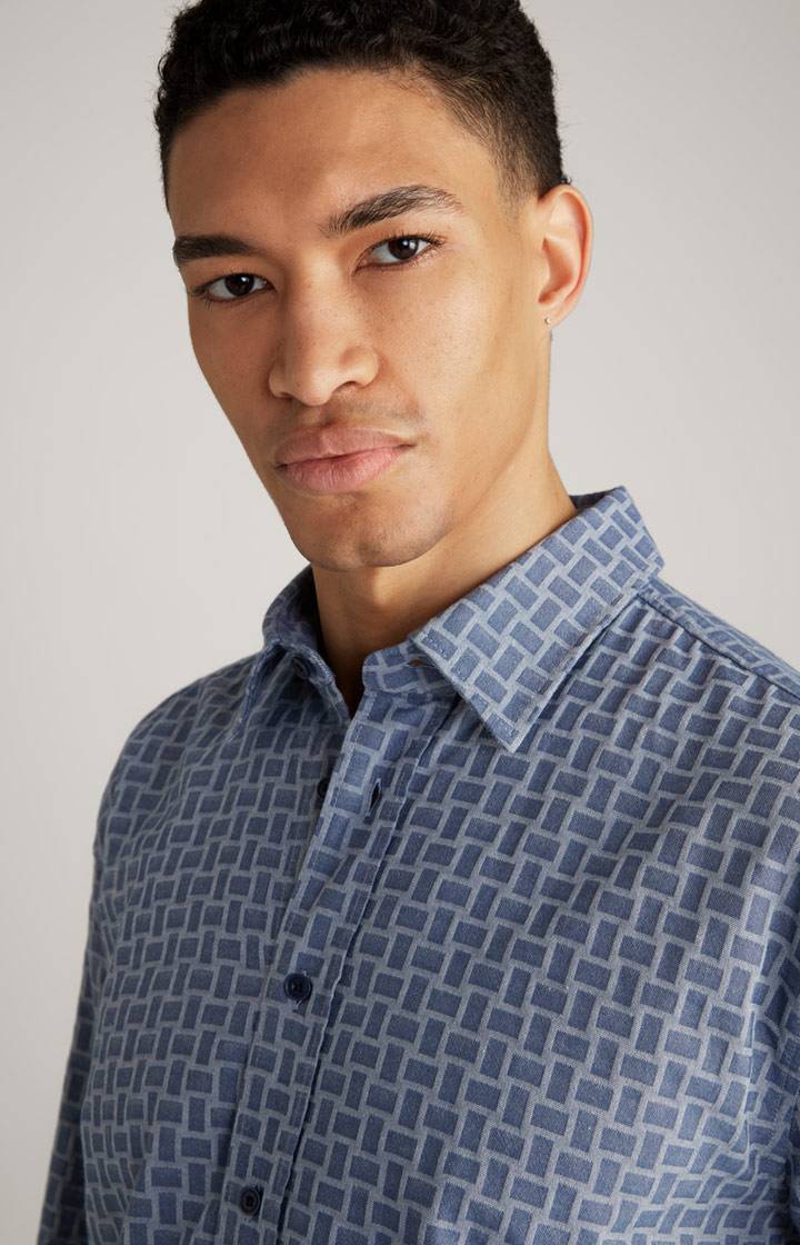 Joop Hemd Hale In Blau Gemustert