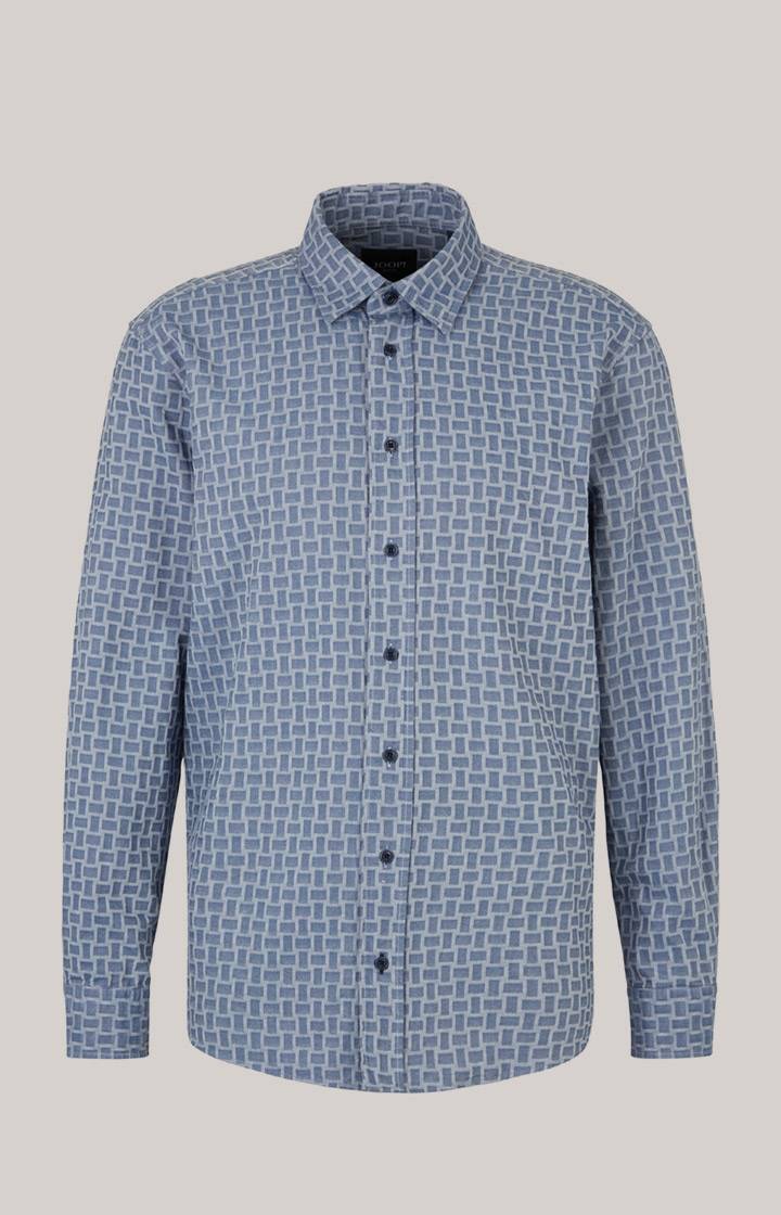 Joop Hemd Hale In Blau Gemustert