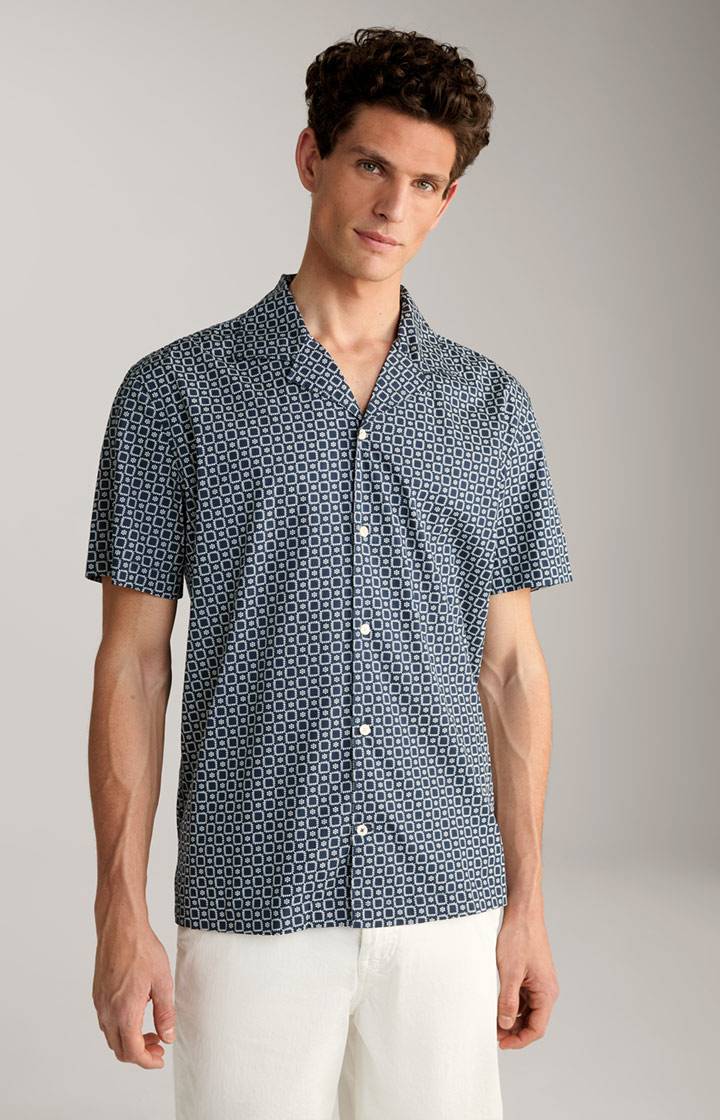 Joop Hemd Hanes in Dunkelblau/Weiß