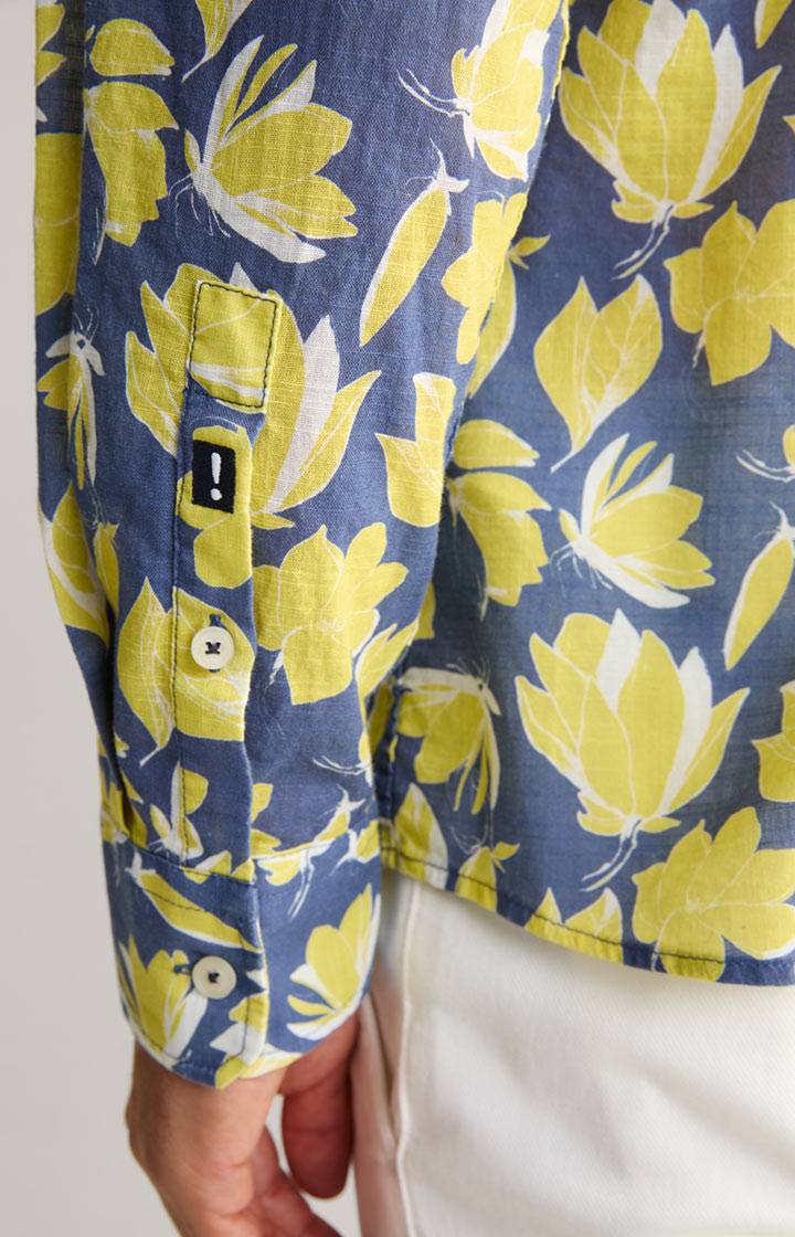 Joop Hemd Hanson In Dunkelblau/Gelb Gemustert