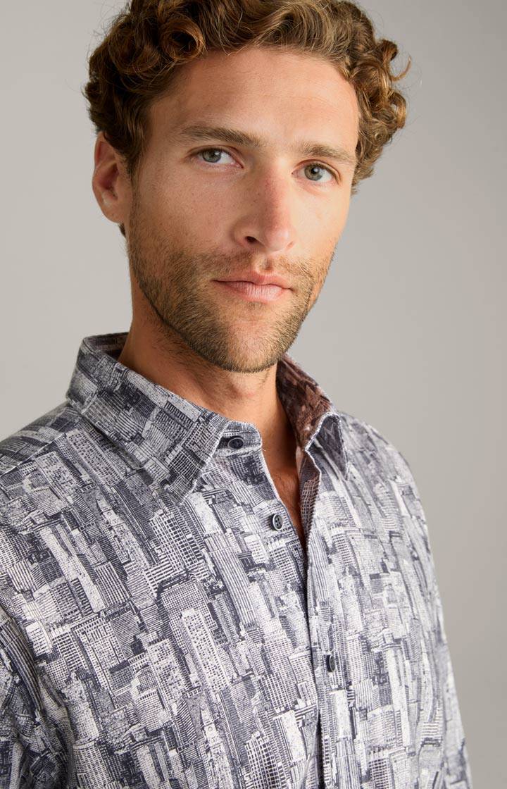 Joop Hemd Hanson In Dunkelblau Gemustert