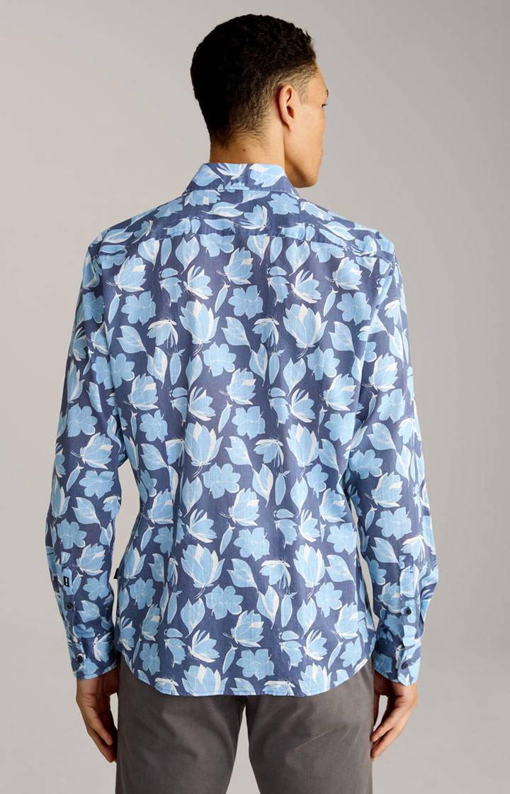 Joop Hemd Hanson In Dunkelblau/Hellblau Gemustert