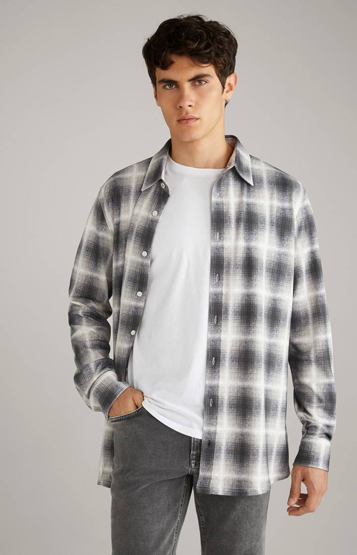 Joop Hemd Hanson in Grau gemustert