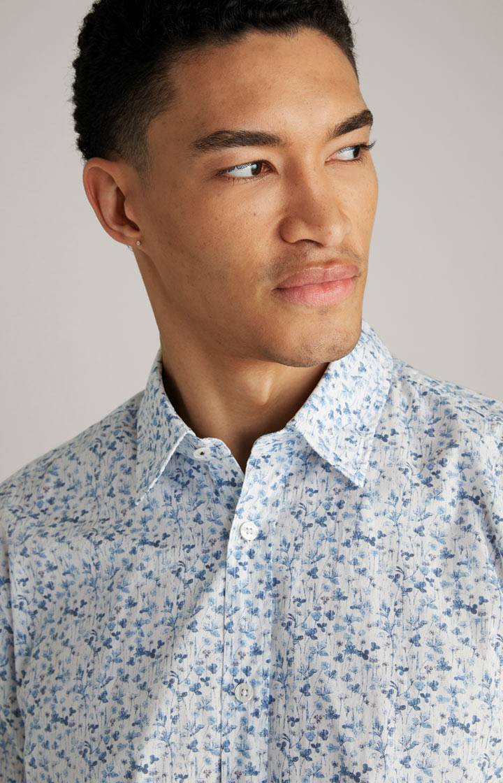 Joop Hemd Hanson In Weiß/Blau Gemustert