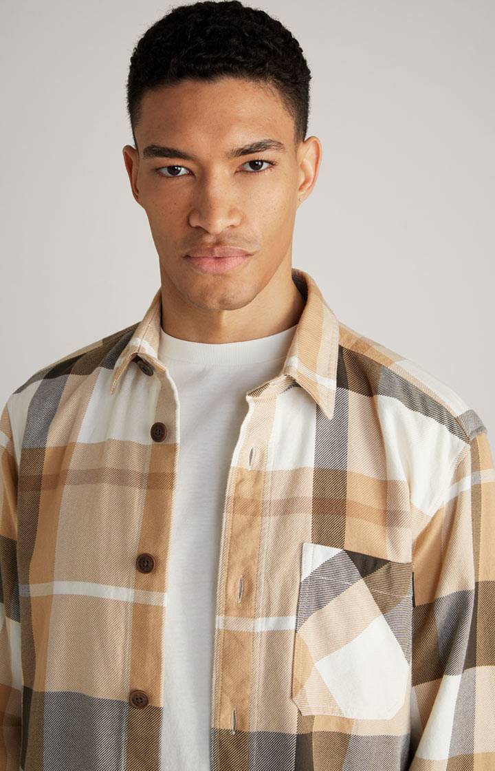 Joop Hemd Harvi In Beige Kariert