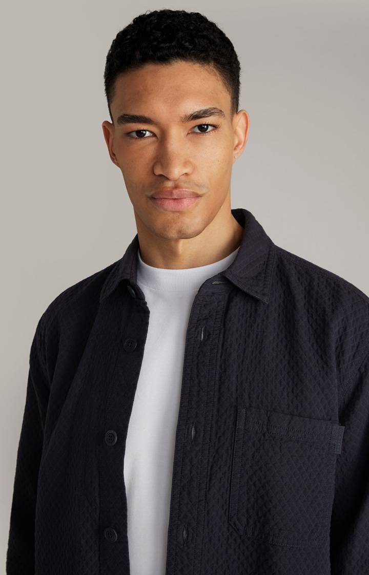 Joop Hemd Harvi In Dunkelblau Strukturiert