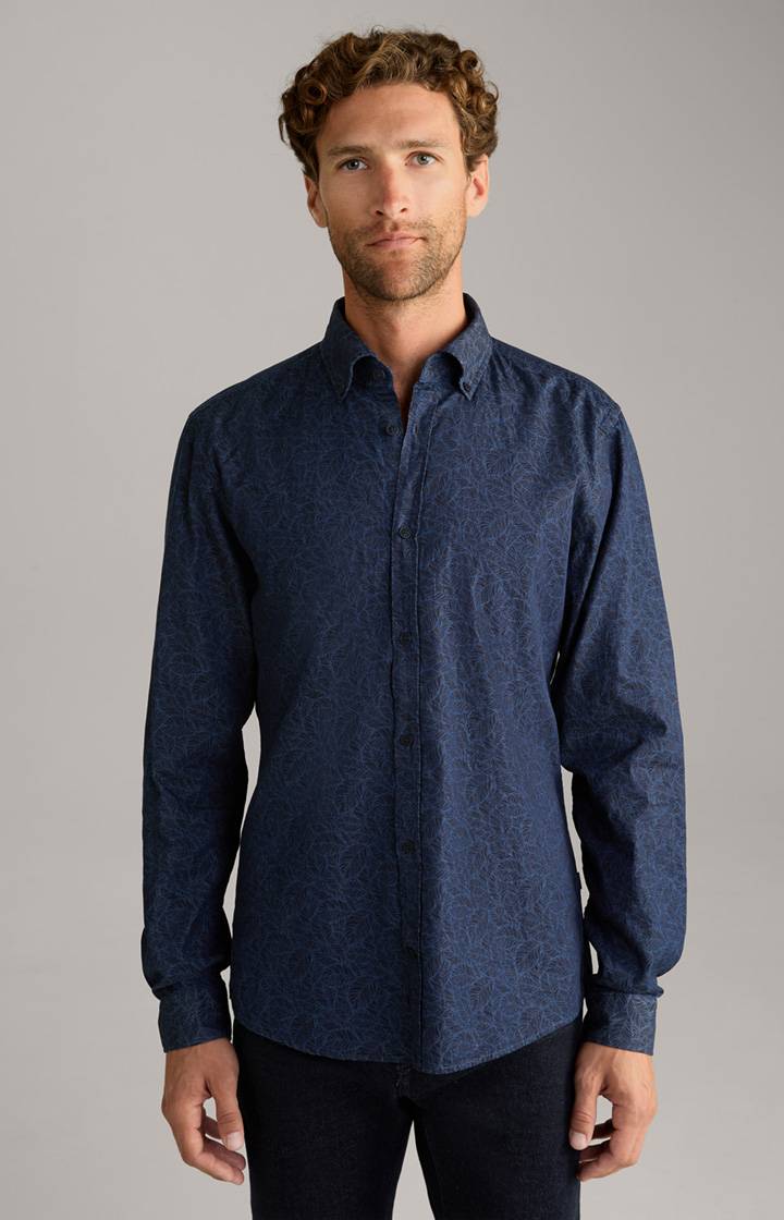 Joop Hemd Heli in Dunkelblau gemustert