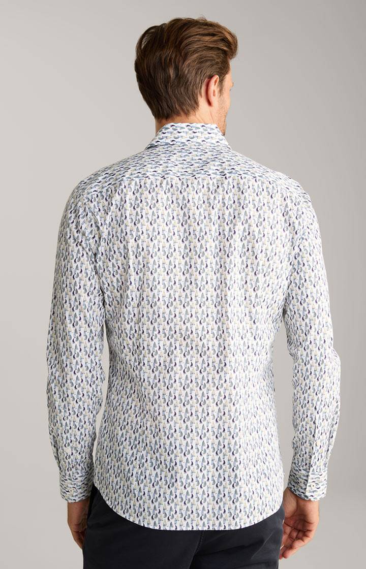 Joop Hemd Pai In Blau/Gelb Gemustert