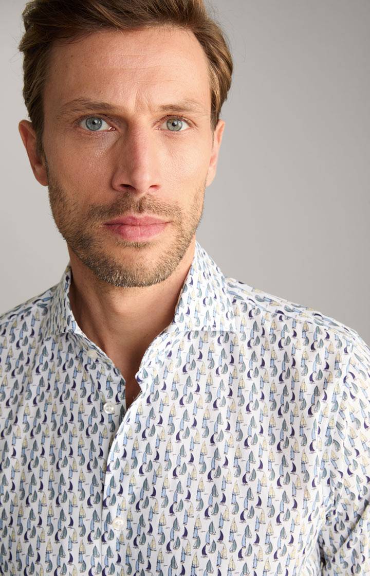 Joop Hemd Pai In Blau/Gelb Gemustert