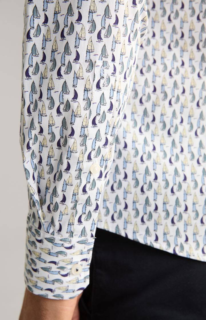 Joop Hemd Pai In Blau/Gelb Gemustert