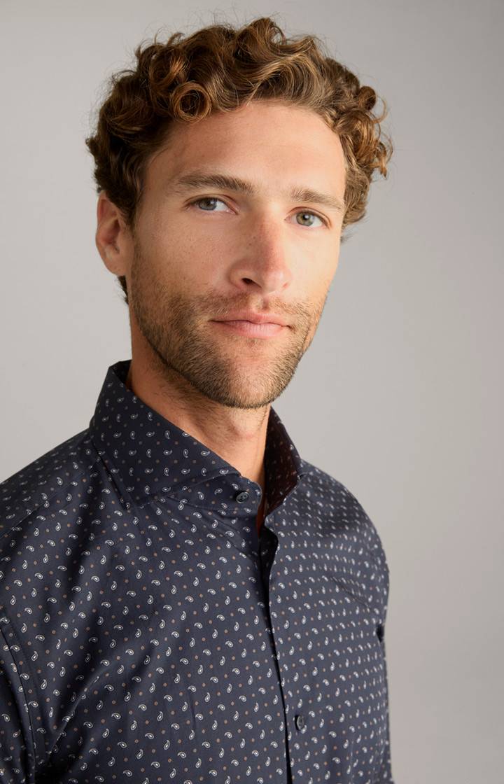 Joop Hemd Pai In Dunkelblau Gemustert