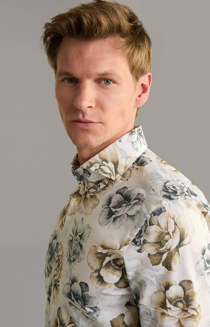 Joop Hemd Pai In Ecru/Pastell-Blau Gemustert