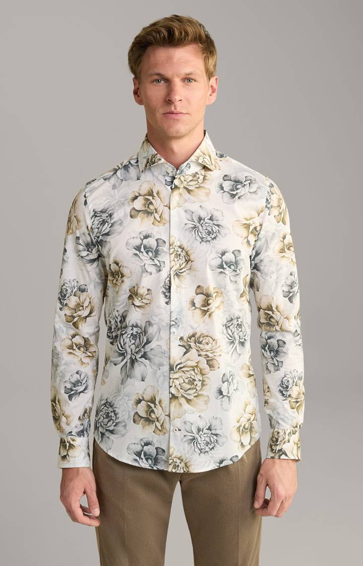 Joop Hemd Pai in Ecru/Pastell-Blau gemustert