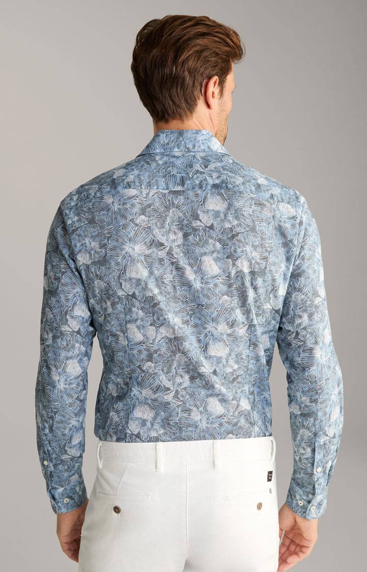 Joop Hemd Pai In Grau/Blau Gemustert