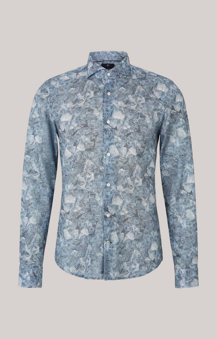 Joop Hemd Pai In Grau/Blau Gemustert